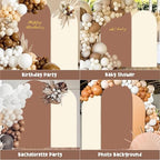 2PCS Arch Backdrop Covers Mocha Brown Cream Color (7.2ft+6ft) , Spandex Fitted Arch Stand Covers Background for Wedding Baby Shower Birthday Bridal Shower Party Decorations (Only Covers) - Image 4