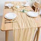 Wokceer Cheesecloth Table Runner Sand 10FT Boho Gauze Runner, 12 Pack - Image 6