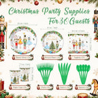 Honeydak 210 Pcs Nutcracker Plates and Napkins Christmas Party Supplies - Image 3