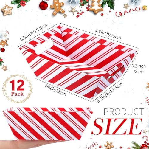 Thenshop 44 Pcs Empty Gift Basket Bulk,Basket Gifts, Red, White, Stripe - Image 2