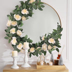 Aneco 8 Pack 64 FT Cream Flower Garland Artificial Rose Vines Roses Fake Vine Flowers Plants Party Supplies for Holiday Wedding Garden Craft Art Decoration - Image 6
