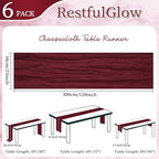 6 Pack Burgundy Cheesecloth Table Runner 10Ft 23 x 120 Inch - Image 2