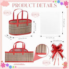 Reallnaive 12 Set 12“ Fall Thanksgiving Bamboo Empty Gift Basket, Oval - Image 2