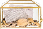 NCYP 12.6" x 5.9" x 9" Glass Wedding Cards Box with Slot and Lock for Micro Wedding Reception, Centerpiece, Home Decorative, Gold (Glass Box Only) Slot Length 7.3 Inches by NCYP
