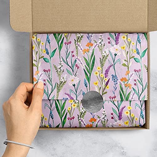 Jillson Roberts 20" x 30" Printed Floral Gift Tissue Gift Wrapping Supplies, Secret Garden, 48 Folded Sheets - Image 4