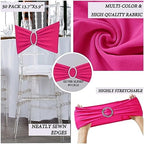 50 Pack Hot Pink Chair Sashes, Spandex Chair Bands Bows for Wedding Party Birthday Baby Shower Decor, Sashes for Chairs Banquet Events Decoration - Image 6