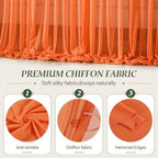 30ft×10ft Wrinkle Free Orange Backdrop Curtain Drapes, 6 Panels 5ftx10ft Sheer Tulle Chiffon Backdrop Panels Curtains for Wedding Baby Shower Birthday Party Stage Photo Home Decorations - Image 5