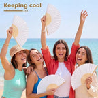 Qunclay 300 Pcs Paper Fans for Weddings Handheld Folding Fan, Pure White - Image 6