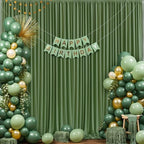 6 Panels Valley Green Backdrop Curtain for Parties Wrinkle Free Dark Green Photo Curtains Backdrop Drapes Fabric Decoration for Baby Shower Birthday Party Photography 30ft(W) x 10ft(H) - Image 2