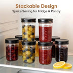 QAPPDA 8oz Mason Jars with Black Lids, 24 Pack Small Glass Jars Set - Image 7