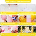 2‑Set Macaron Pink Lemon Yellow White Balloon Column Kit for Birthday - Image 7
