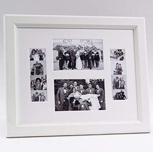 Creative Picture Frames 2-46-11X14Wh-W White Event Photo Booth Frame Holds 2-4 By 6 And 2-2 By 6-Inch Photographs With White Collage Mat And Stand by CreativePictureFrames