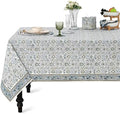 Ridhi Indigo Hand Block Print 100% Cotton Tablecloth 108x60 Inch Rectangle by Ridhi