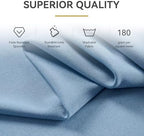 Spandex Tablecloth 6FT Rectangle Table Cover 2 Pcs Dusty Blue Wrinkle-Free - Image 5