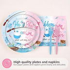 96Pcs Bobbers or Bows Gender Reveal Party Decorations, Serves 24 - Image 2