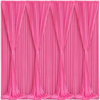 Hot Pink Backdrop Curtain 8 Panels-Wrinkle-Free Polyester Photography Drapes for Wedding Party Photo Background Decorations- 32 X10FT (Hot Pink) - Image 2