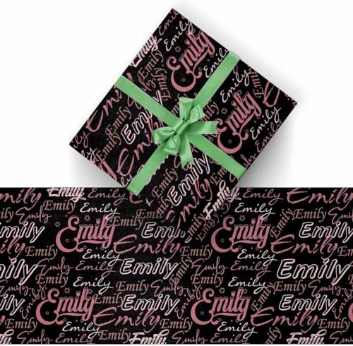 AOFUN Personalized Name Heart Custom Name Gift Wrapping Paper Personalized Gift Wrap Paper Personalized Gift Wrap Paper Custom Gift Tissue Paper 5 Rolls 58"" x 23"", Style 26 - Image 2