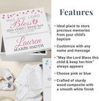 Let's Make Memories Personalized Keepsake Box for Blessed Child - Memories Box - Baptism - Confirmation - Memento Storage - For Girls - 6" Hx12 Sq - May the Lord Bless - Pink - Image 3