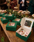 Bakepacker Deep Green Cookie Boxes With Window 6x6x3 inches 60pcs - Image 6