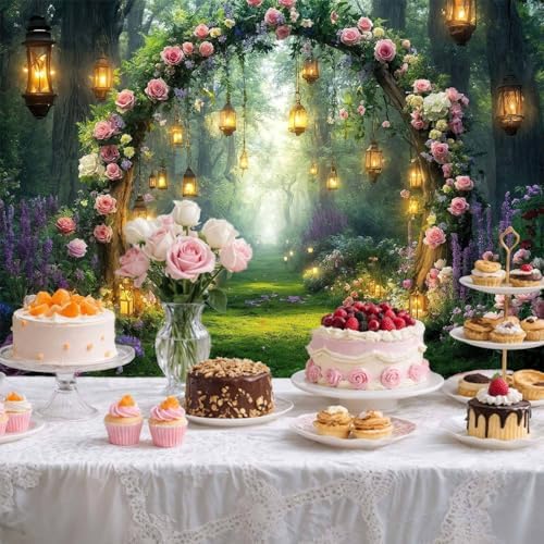20x10ft Purple Flower Wedding Photography Backdrop Lavender Floral Wedding Bridal Photography Backdrop Anniversary Birthday Baby Shower Girl Party Banner Photo Booth Props Background Wall Decor - Image 3