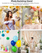 Hemmotop Photo Backdrop Stand, 10x7ft, Secure Straight Thread Connection - Image 3