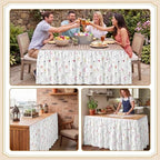 Sanwarm Table Skirt, 29" x 108", for Rectangular & Round Desk Botanical - Image 7