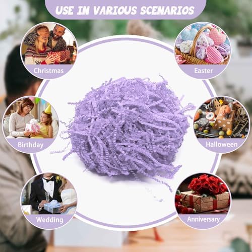 10LB Light Purple Crinkle Cut Paper Shred Filler, Crinkle Paper Shreds - Image 6