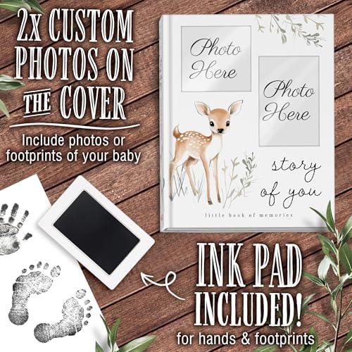 Baby Memory Book and Pregnancy Journal, Baby Book Keepsake with Clean-Touch Ink Pad for Newborn Hand and Footprints, Simple and Elegant Design, A Great Gift for Baby Showers and New Moms (Classic) - Image 3