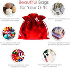 50 Pack 6" x 9" Red Satin Gift Bags with Drawstring, Jewelry Pouches, Wedding Favor Bags for Baby Shower Birthday Party Small Business - Image 2