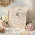 BreezeHug 10" Light Beige Acrylic Wedding Card Box with Lock & DIY Letters by Unknown