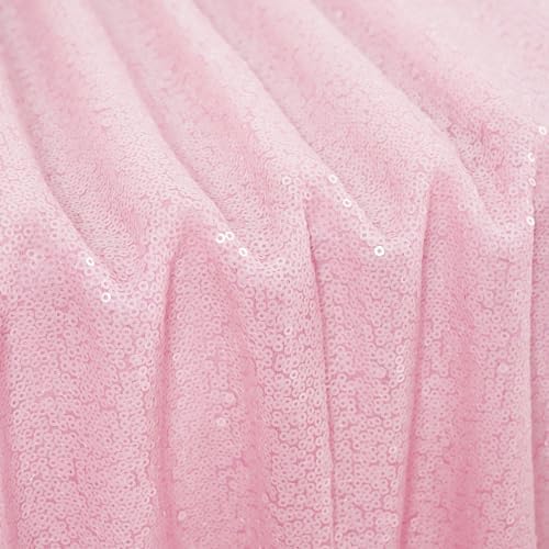 Poise3EHome Pink Sequin Tablecloth 90×132 Inch Rectangle Sparkly Fabric Table Cloth for Birthday Wedding Valentine Party Holiday Baby Shower Christmas Decoration - Image 4