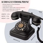 Audio Guest Book Wedding Phone with One-Touch Playback & Adjustable Volume for Wedding, Anniversary, Birthday Parties, Baby Shower Frosted(Black S) - Image 3