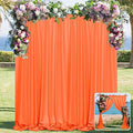 Orange Backdrop Curtains for Parties, Weddings, Stage, 5ft x 10ft, 2 Panels by MYSKYHOME