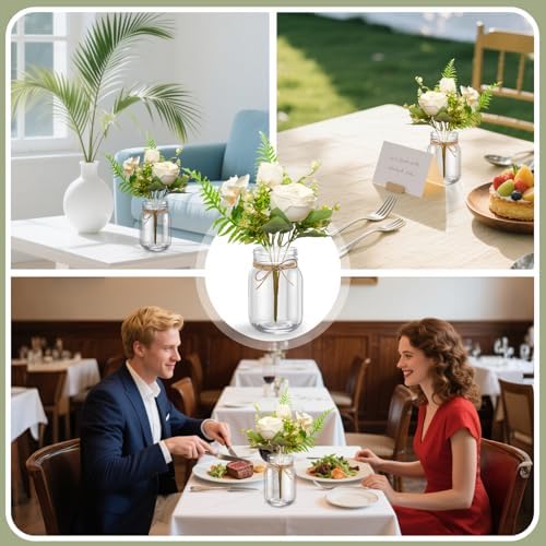 12 Pcs Mason Jar Table Centerpiece Floral Table Centerpiece Vases with Flower for Wedding Reception Party Decor - Image 5