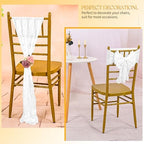 60 PCS White Chair Sashes Cheesecloth Sashes Rustic Chair Decorative Bows Designed ChairCover for Wedding Banquet Party Aisle Home Kitchen Decoration (16 x 70 inch) - Image 6