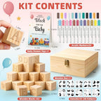 wookidel 118PCS Baby Shower Games Kit, Baby Blocks for Baby Shower - Image 2