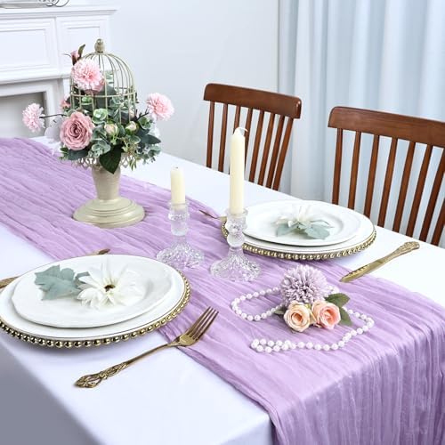 12 Pack Lavender Purple Cheesecloth Table Runner 10Ft 23 x 120 Inch - Image 5