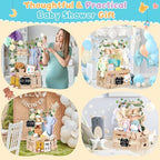 Wooden Baby Shower Crate Closet with Handle, Hangers & Garland, Large Capacity Baby Basket for Baby Shower, Customizable Wooden Crate Box Newborn Parents Welcome Gift (Natural Wood) - Image 6