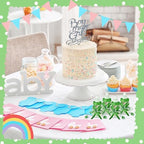 Nuenen 48 Pcs Baby Shower Milk Bottles with Ribbon Plastic Bear Candy Bottles Baby Shower Favors Gender Reveal Wedding Birthday Party Decorations(Green) - Image 4