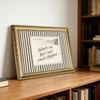 What's The Best That Could Happen Wall Art Vintage Inspirational Sign Wall Decor Trendy Striped Quote Postcard Poster Canvas Painting Print for Living Room Bedroom 24x16 inch Gold Framed - Image 5