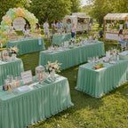 Green Tulle Tablecloth for 6 Ft Rectangle Tables 4-Pack, Ideal for Weddings - Image 3