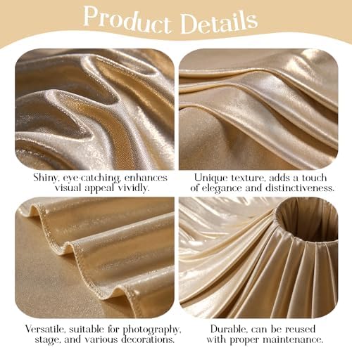 20x10ft Dark Champagne Backdrop Curtains Wedding Party Glitter Sequin Curtain Backdrop Fabric Shimmer Drapes Backdrop Bridal Baby Shower Birthday Christmas Photoshoot Background 5x10FT，4 Panels - Image 4