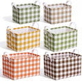 6 Pack Plaid Canvas Baskets Rectangular Storage Bins, Fall by Unknown