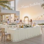 Ivory Tulle Tablecloth for 6 Ft Rectangle Tables 6-Pack, Ideal for Weddings - Image 5