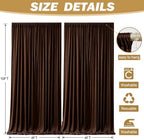 16ftx10ft Wrinkle Free Brown Backdrop Curtain - 10 Feet Photography Backdrop Drapes, Silky Polyester Back Drop Cloth for Wedding Baby Shower Balloon Arch Background - Image 5