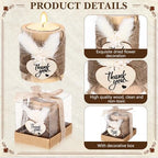 Mtlee 20 Sets Baptism Candle Favors for Guests, White1, Thank You - Image 5