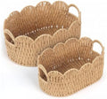 Endymion Set of 2 Paper Rope Scalloped Basket, Wicker Storage Baskets by Unknown