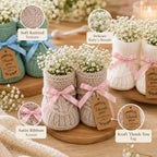 4 Sets Baby Shower Booties Table Centerpiece, Crochet Knitted Baby Booties - Image 6