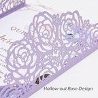 Purple Butterfly Laser Cut Wedding Invitations 50pcs Custom Invitation Card - Image 5
