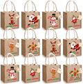 Sweetude 12 Pack Christmas Linen Burlap Bags with Tags,Lovely by Sweetude